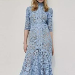 COPY Shoshana Dress Bridesmaid Floral Embroidered Light Blue Summer Dress NWOT